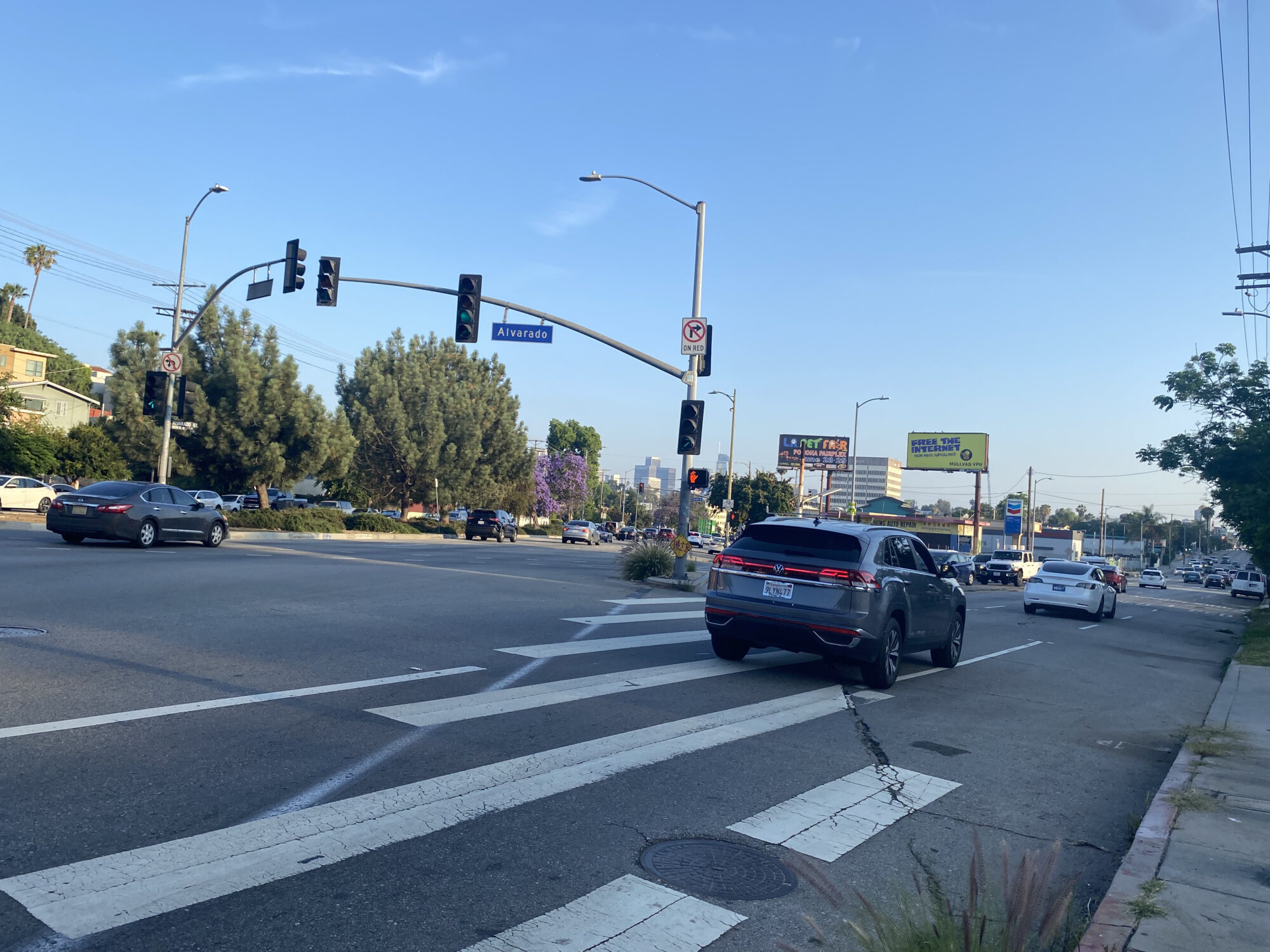 Glendale Boulevard Traffic at Alvarado Street Intersection